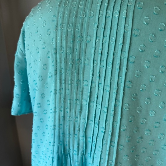 Soft Surroundings Turquoise Coastal Offshore Pintuck Textured Tunic Top Size PM - Picture 8 of 10